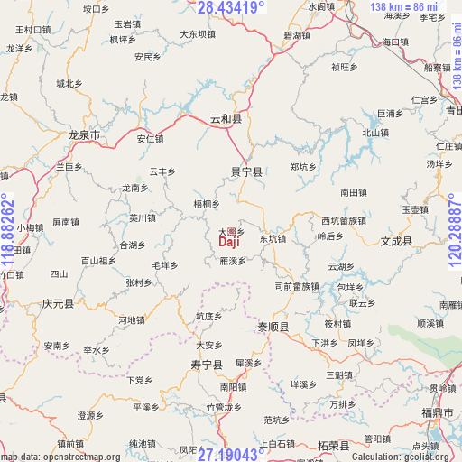 Daji on map