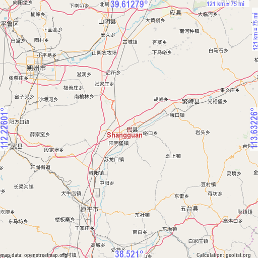 Shangguan on map