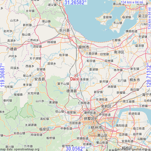 Daixi on map