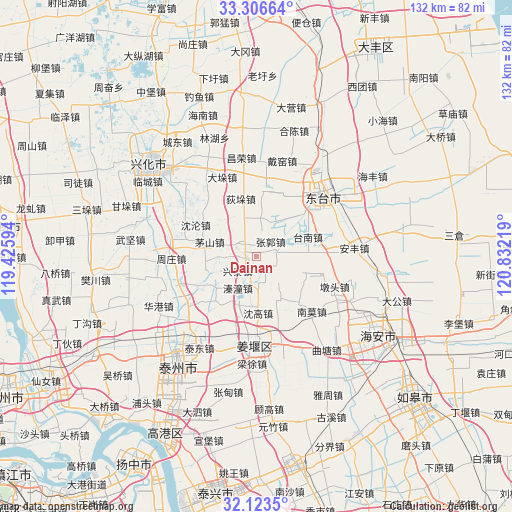 Dainan on map