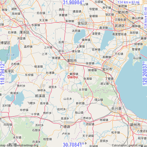 Daibu on map