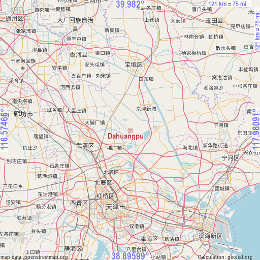 Dahuangpu on map