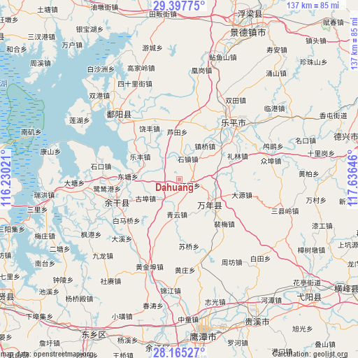 Dahuang on map