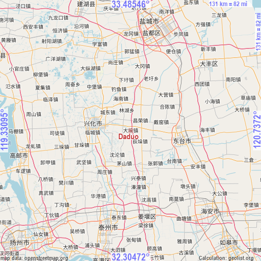 Daduo on map