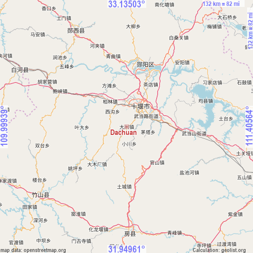 Dachuan on map