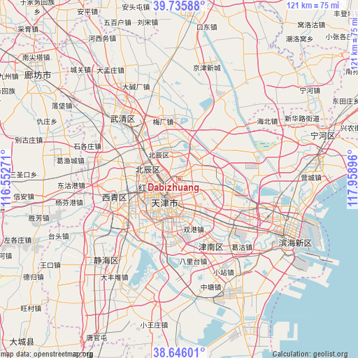 Dabizhuang on map