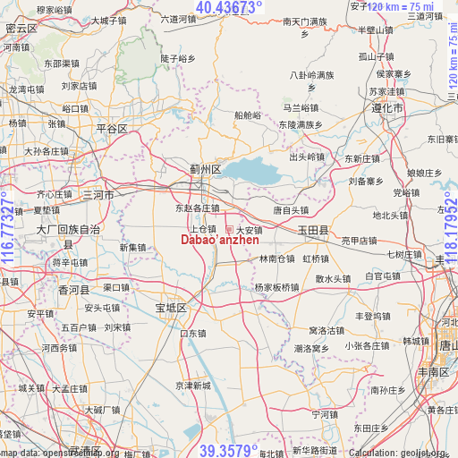 Dabao’anzhen on map