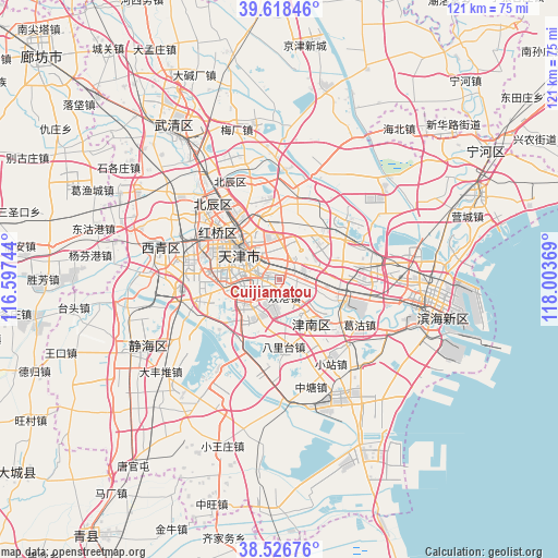 Cuijiamatou on map