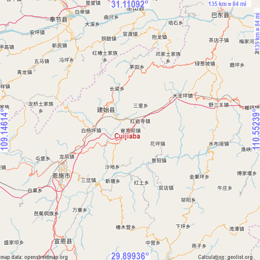 Cuijiaba on map