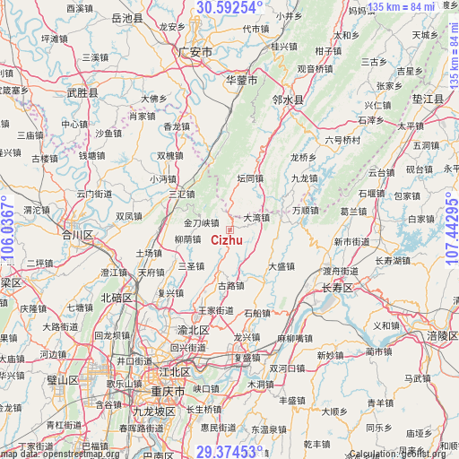 Cizhu on map