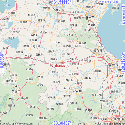 Cishangang on map