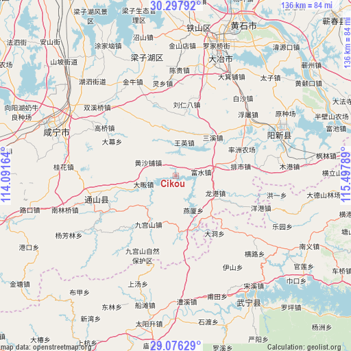 Cikou on map