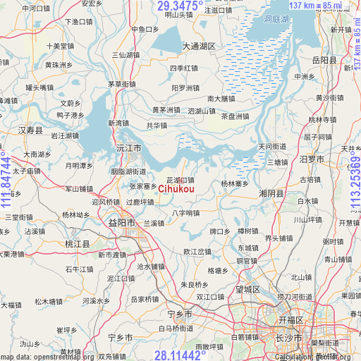 Cihukou on map