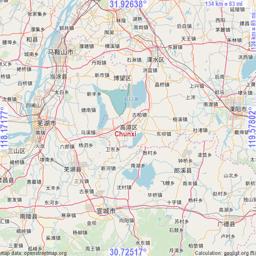 Chunxi on map