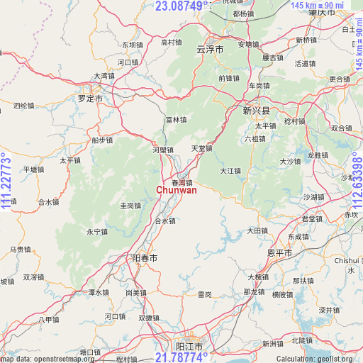 Chunwan on map