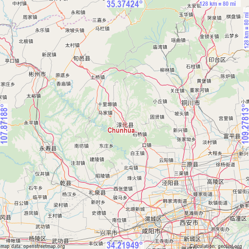 Chunhua on map