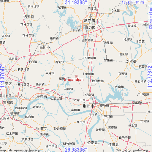 Chuandian on map