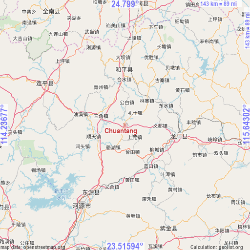 Chuantang on map