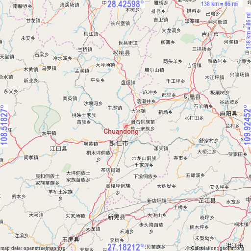 Chuandong on map
