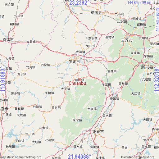 Chuanbu on map