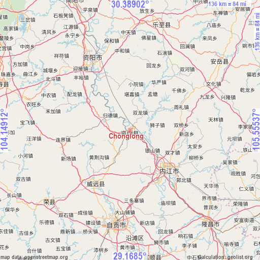 Chonglong on map