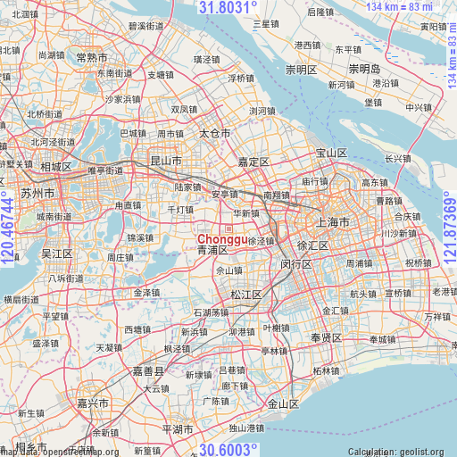 Chonggu on map