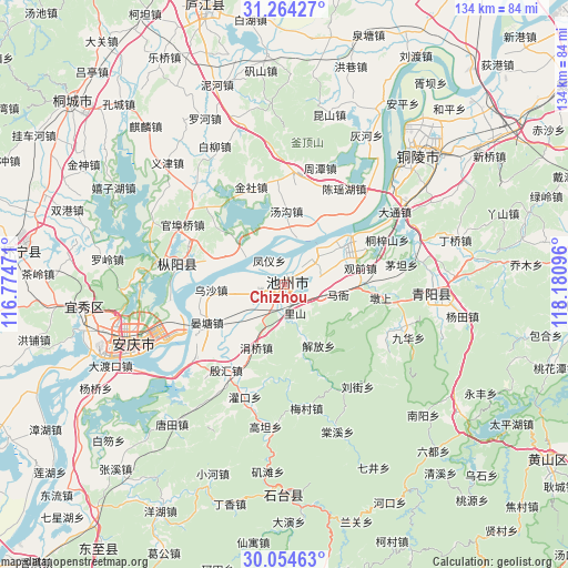 Chizhou on map