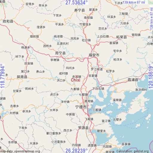 Chixi on map