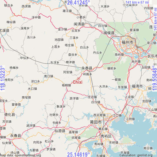 Chixi on map