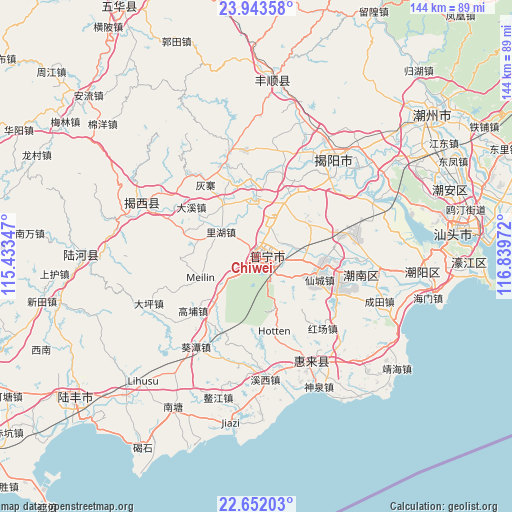 Chiwei on map