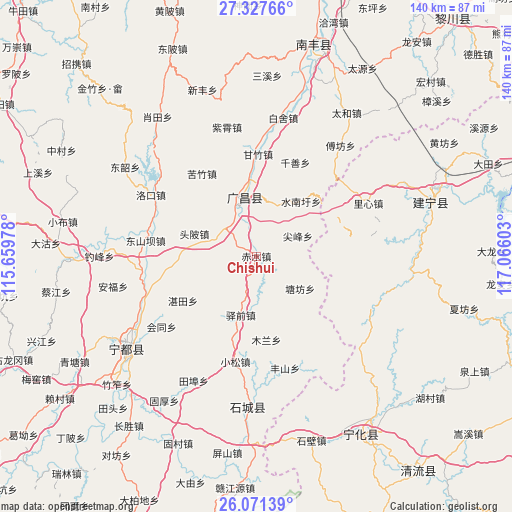 Chishui on map