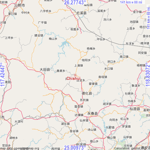 Chishui on map
