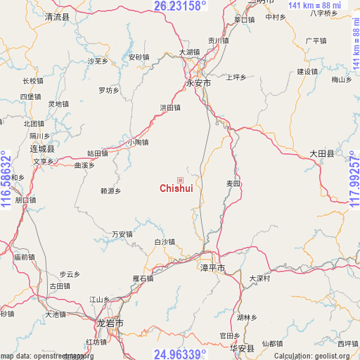 Chishui on map