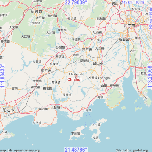 Chishui on map