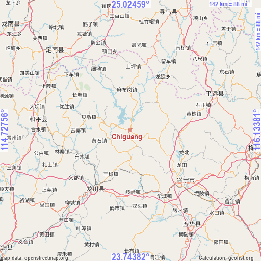 Chiguang on map