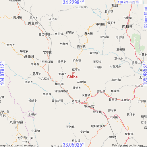 Chiba on map