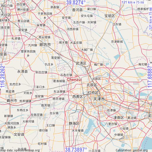 Chenzui on map