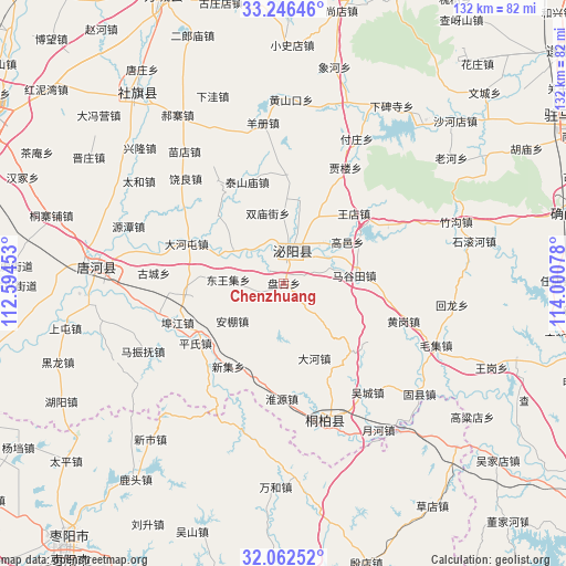 Chenzhuang on map