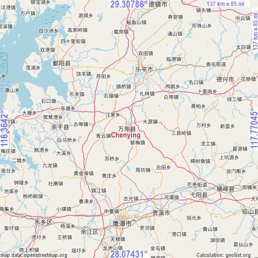 Chenying on map