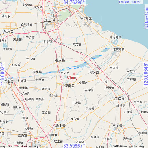 Chenji on map