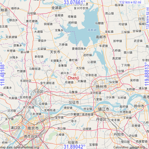 Chenji on map