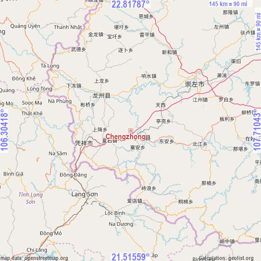 Chengzhong on map