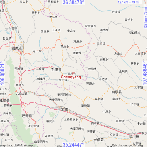 Chengyang on map
