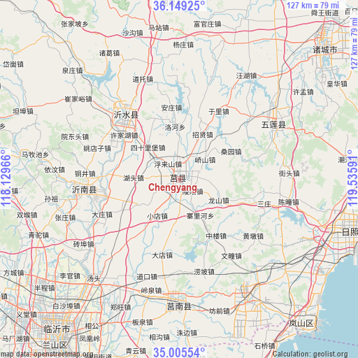 Chengyang on map