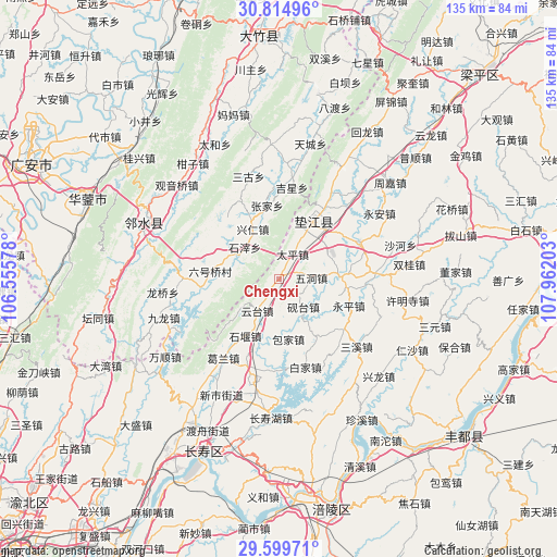 Chengxi on map