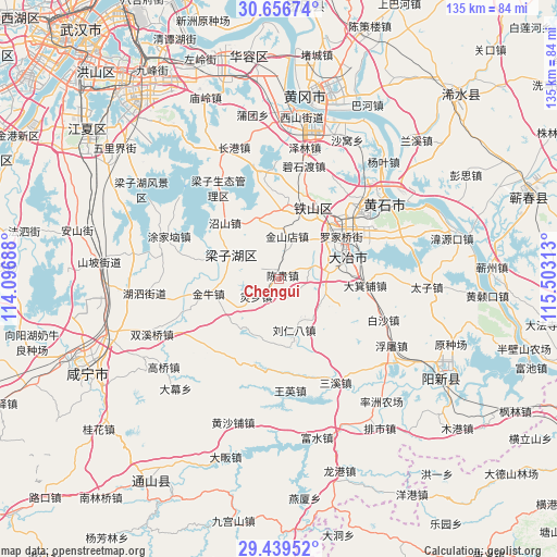 Chengui on map