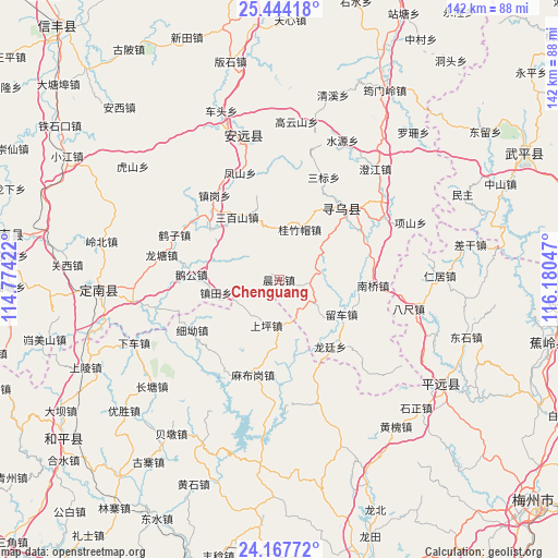 Chenguang on map