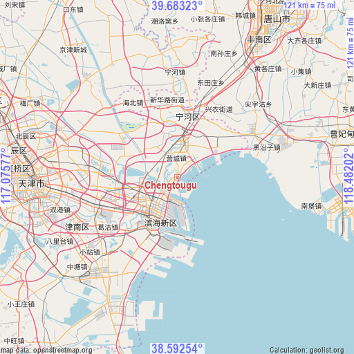 Chengtougu on map