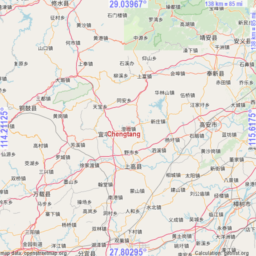 Chengtang on map