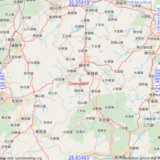 Chengtan on map